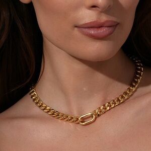 NEW Uncommon James Gold Bold Curb Chain Necklace.